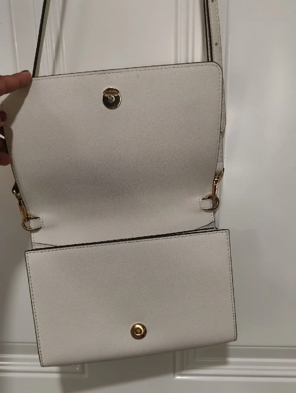 Tory Burch Cream Crossbody Bag with Gold Logo